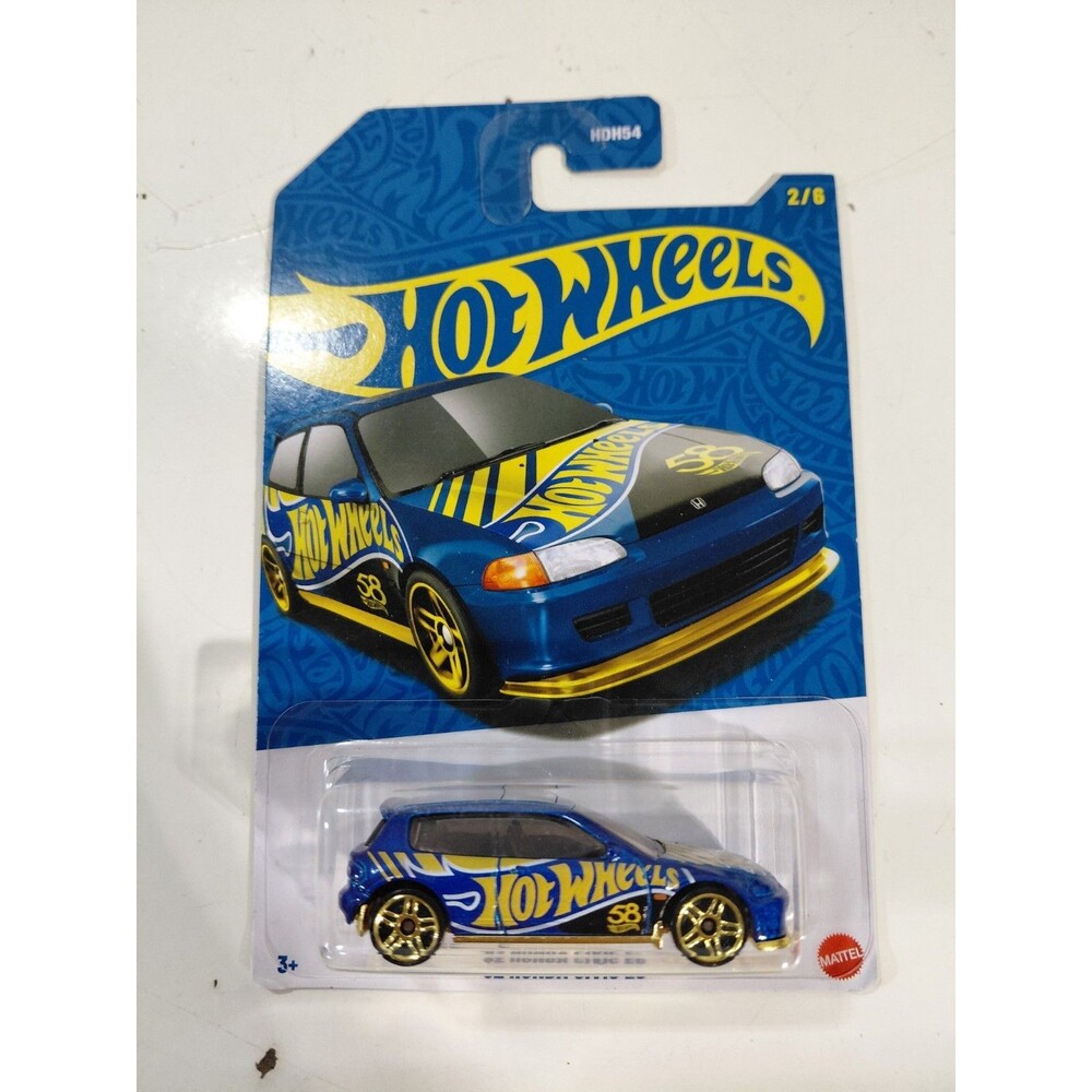 NIP Hot Wheels 58th Anniversary 1:64 Die Cast 2002 Honda Civic EG Hatchback